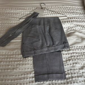 Loft black and white gingham ankle pant, size 4